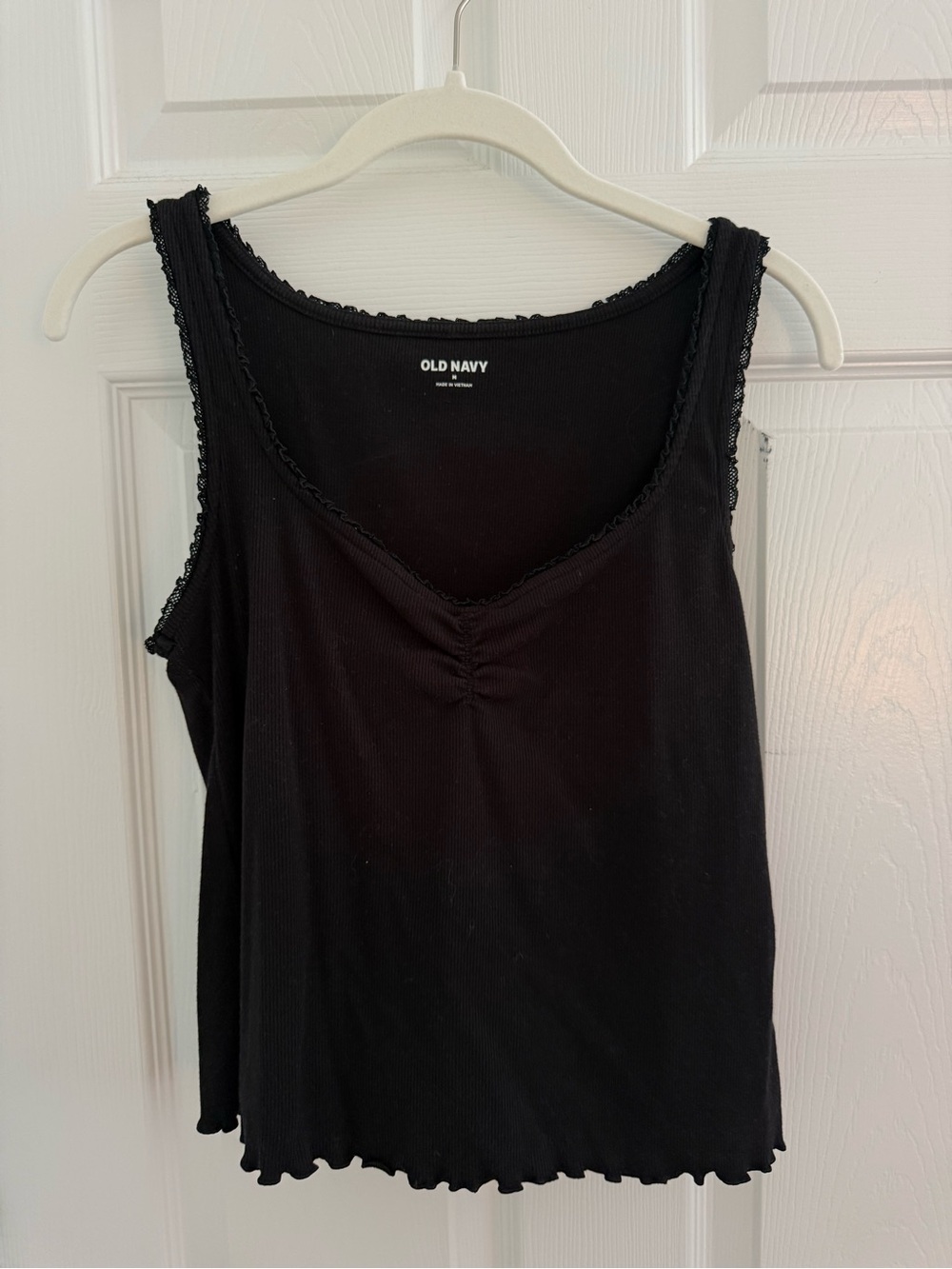 Old Navy Black Lace-Trim Ribbed Tank
